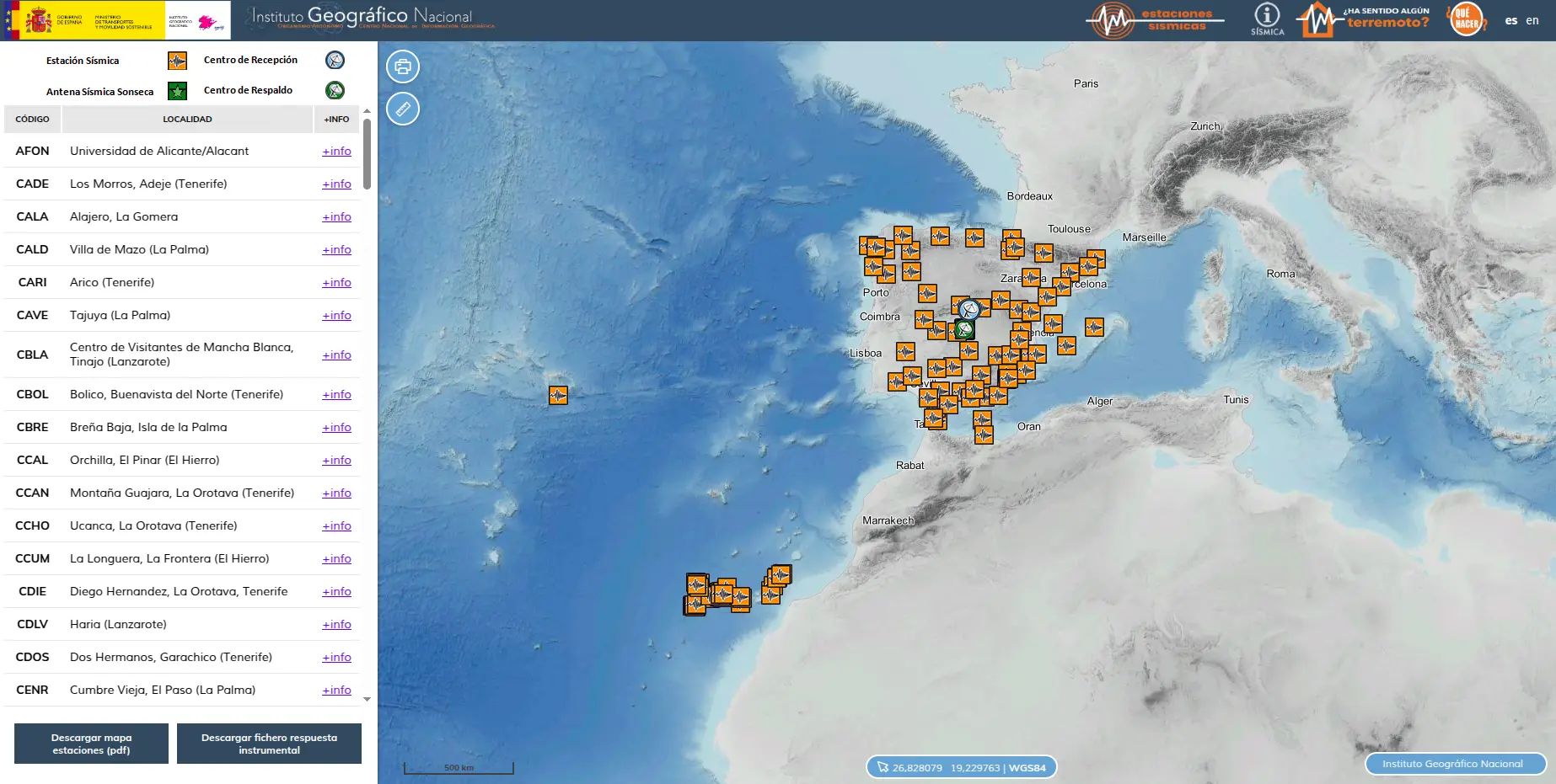 Estaciones sísmicas